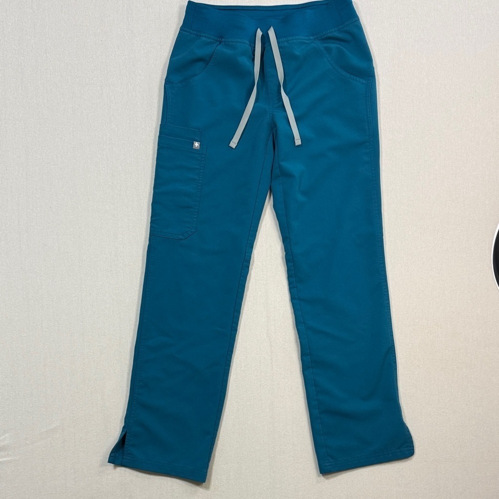 Figs Blue Joggers with Gray Accents